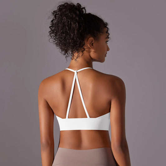 Sport Bra Soft Backless Sexy Women Fitness Bra Tights Yoga Vest High Strength Shockproof Gym Sports Top Push Up With Chest Pad