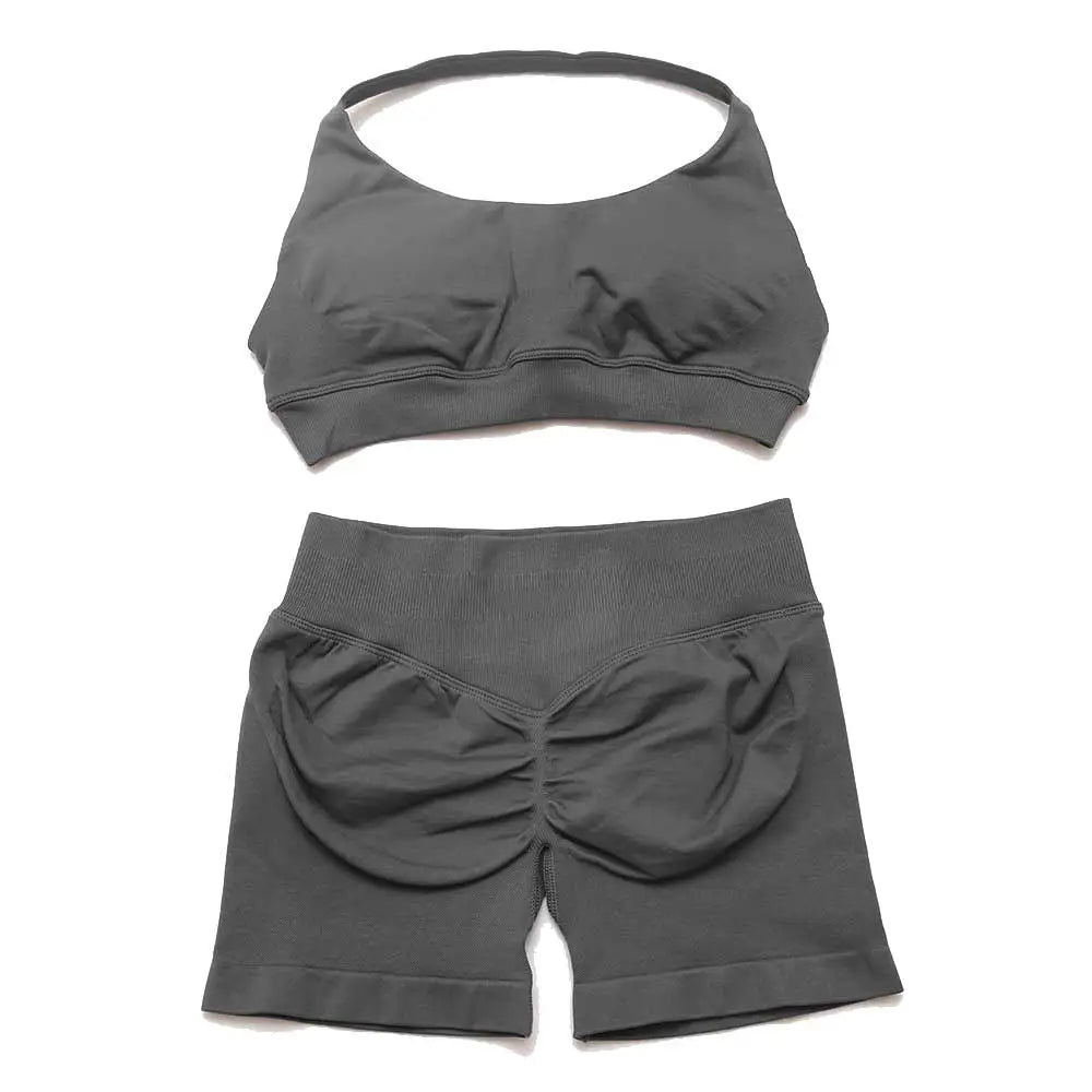 Dfyoga two pieces yoga outfits clothing pants set woman Halter Top sports leggings pant Gym workout sets pilates clothes