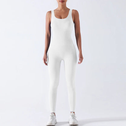Women's Seamless Yoga Onesie Soft Fitness Jumpsuit with Leggings for Gym Workout
