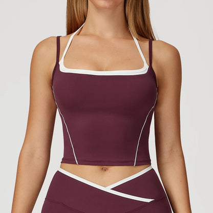 Sports Vest Women Sport Bra Backless Yoga Tank Top Breathable Shockproof Fitness Underwear Yoga Top With Padded Gym Crop Top