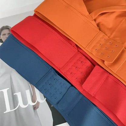 Fitness Tops Fashion Cross Back Women Sport Bra Shockproof Adjustable Buckle Sports Bra Gym Pilates Running Athletic Vest👍️