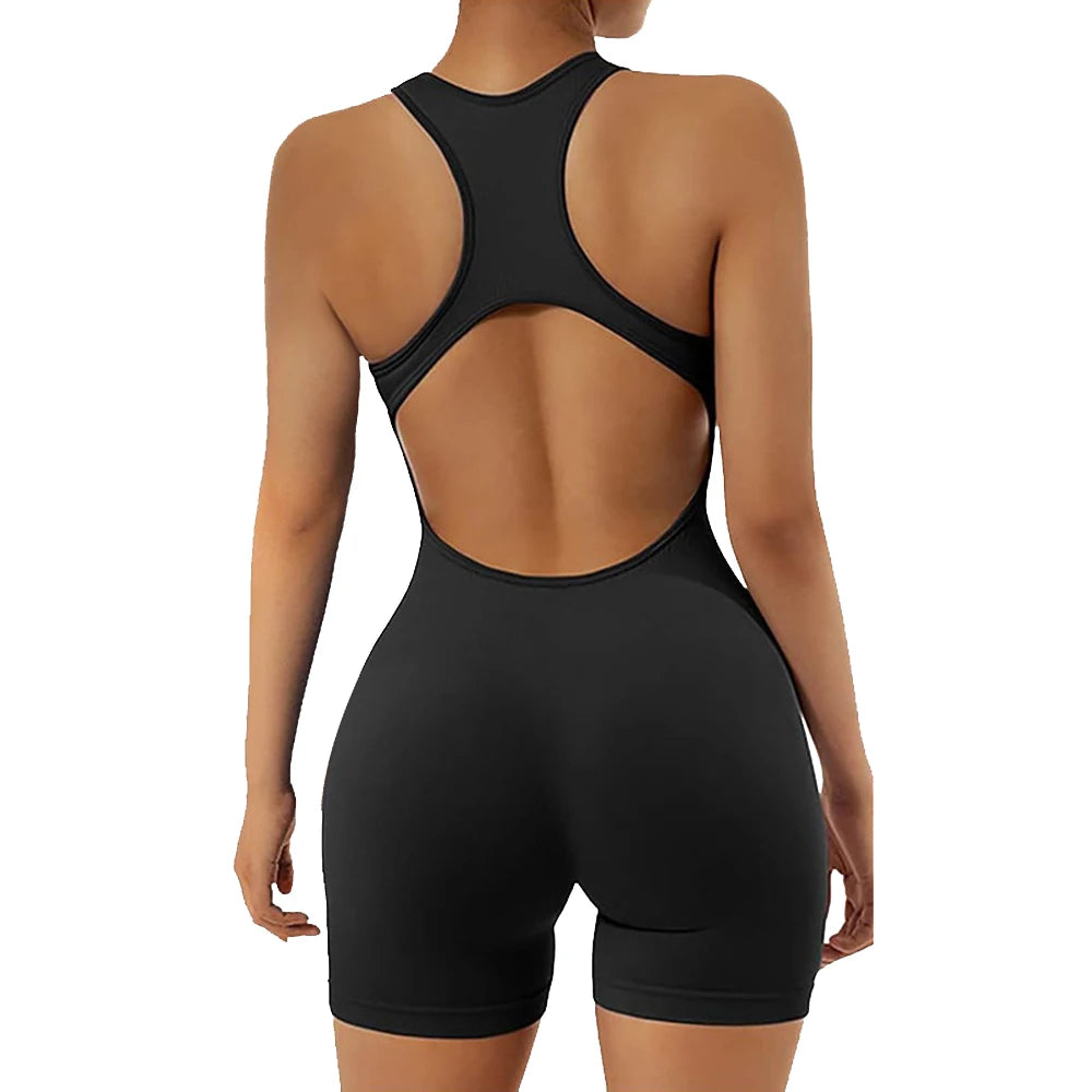 Vest Yoga Set Women's Jumpsuit Sexy Buttocks Sports One-piece Fitness Suit Backless Bodysuit Sets Gym Clothing 2024 New