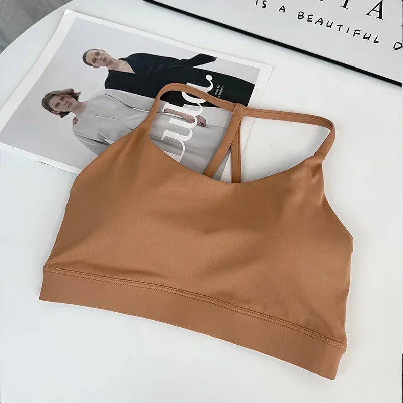 Women's Fitness Sports Bra Sexy Back Gym Crop Top Quick Drying Shockproof Pilates Running Yoga Tank Top👚👍️