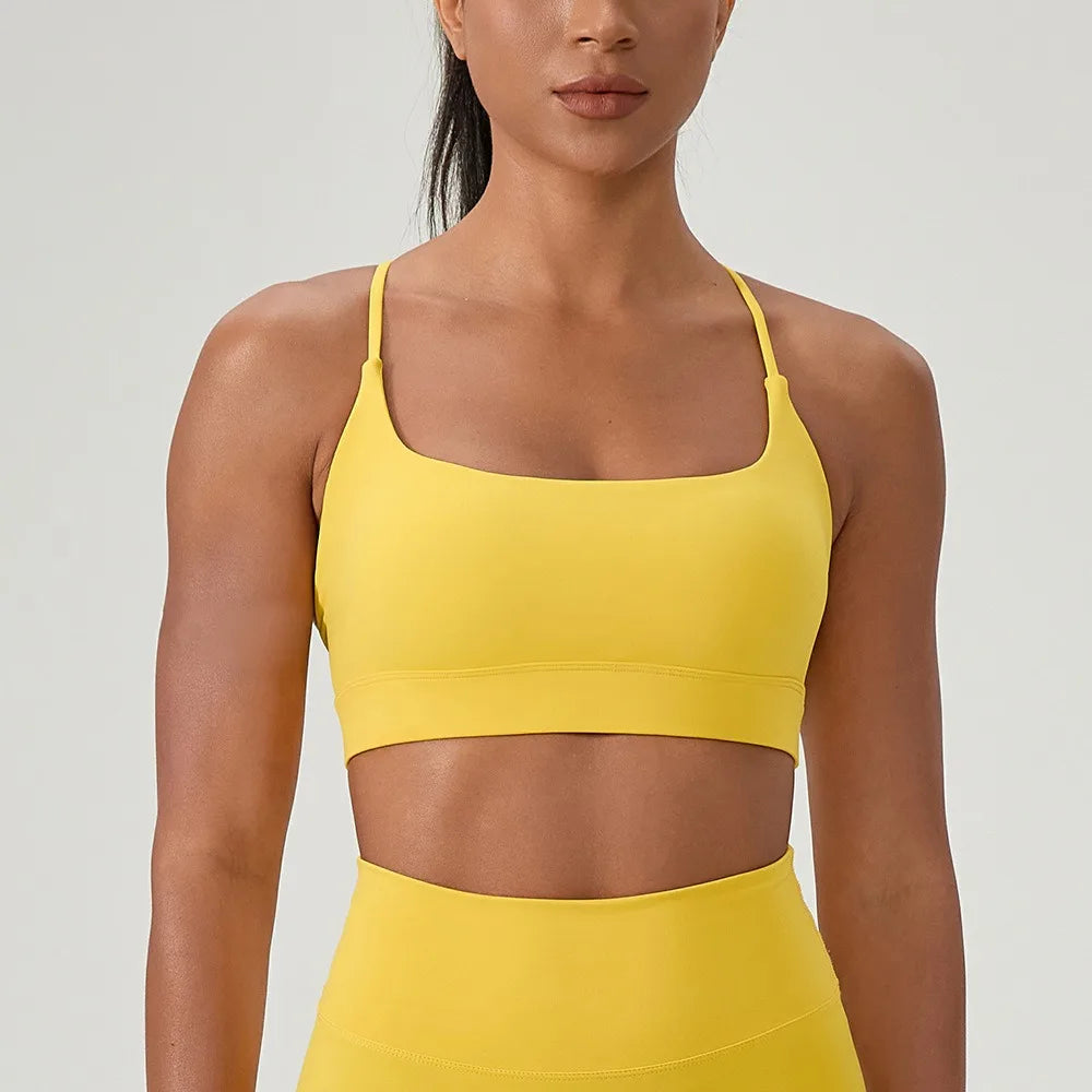 Women's Sexy Yoga Bra Cross Strap Breathable Fitness Sports Bra  Running Fitness Workout Sports bra Gym Workout Bra