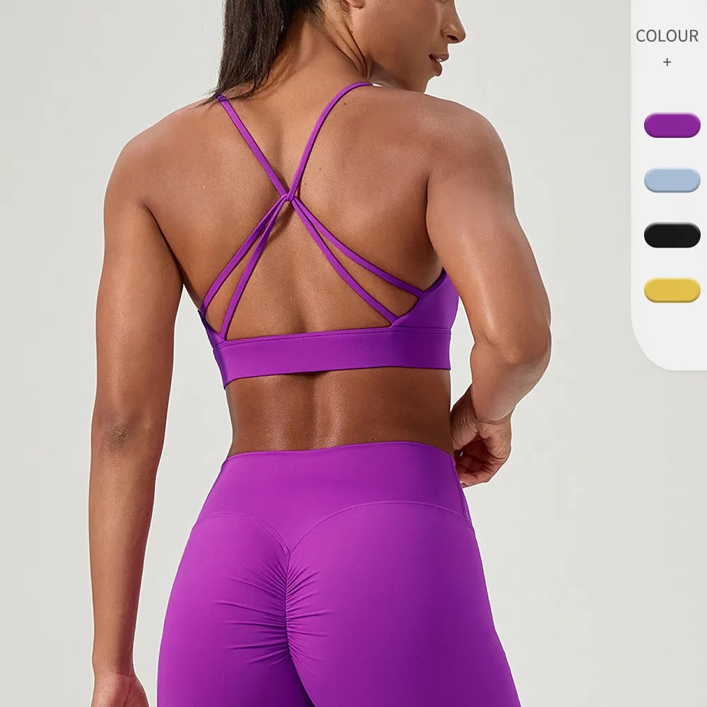 Women's Sexy Yoga Bra Cross Strap Breathable Fitness Sports Bra  Running Fitness Workout Sports bra Gym Workout Bra