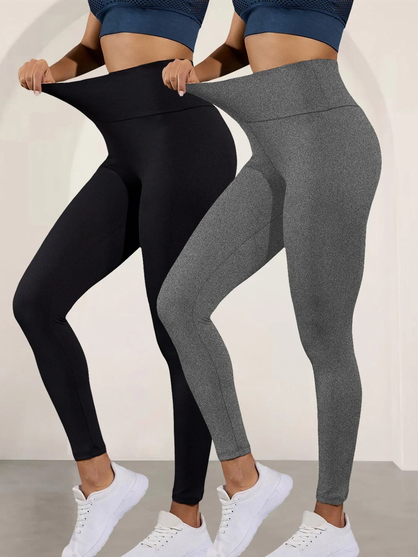2 Pack Women's Super Soft Leggings High Waisted Tummy Control No See Through Workout Yoga Running Athletic Push Up Gym  Leggings