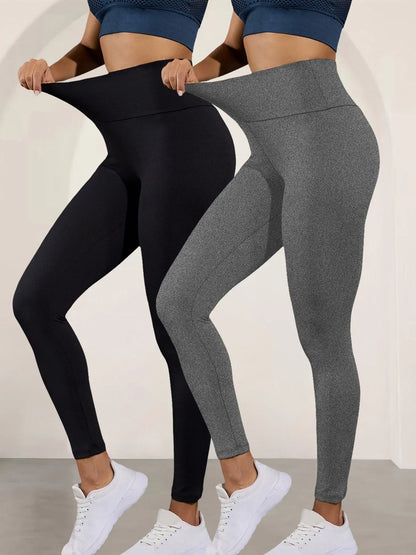 2 Pack Women's Super Soft Leggings High Waisted Tummy Control No See Through Workout Yoga Running Athletic Push Up Gym  Leggings