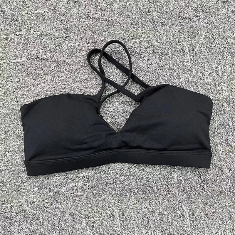 TRY TO BN Fitness Yoga Sports Bras Underwear Cross Beautiful Back Shockproof Vest Athletic Sportswear Tops Running Gym Women New