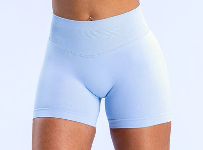 Workout Scrunch Butt Seamless Leggings Gym Shorts Women Fitness Sports Biker Shorts 4.5" Low Ribbed Band Yoga Shorts Impact
