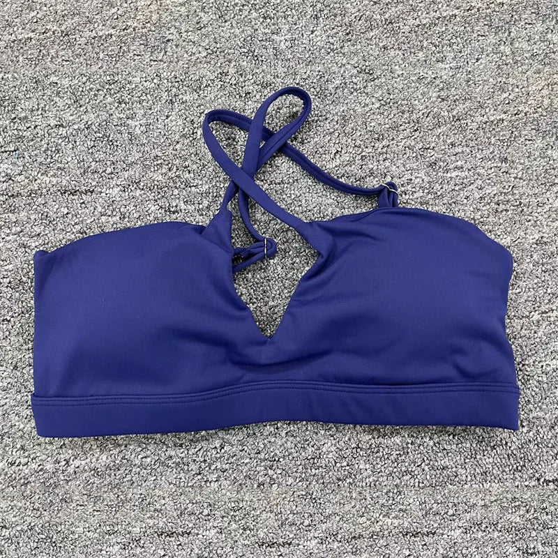 TRY TO BN Fitness Yoga Sports Bras Underwear Cross Beautiful Back Shockproof Vest Athletic Sportswear Tops Running Gym Women New