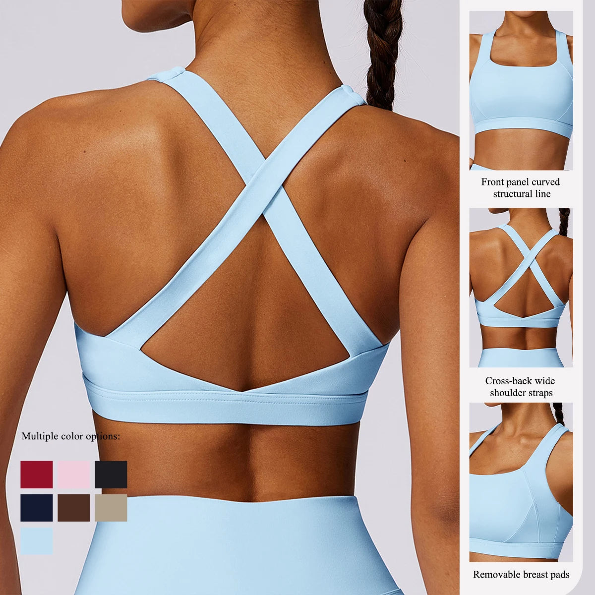 Ctenkevet Women's Shockproof Sport Bra Gym Yoga Tank Top Beautiful Back Crop Push up Vest Breathable for Runningthable Vest