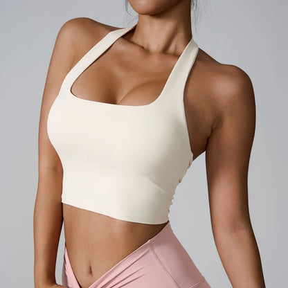 Hang Oneself Sports Tank Tops Women Gym Backless Bra Yoga Vest Female Push Up Crop Top Sport Outfit For Woman