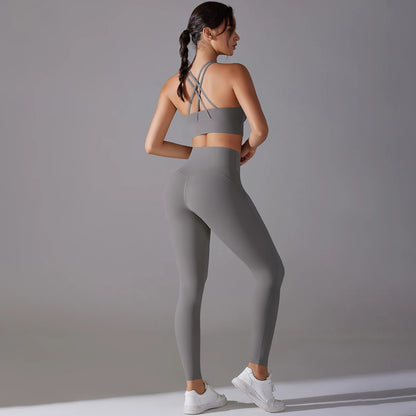 Yoga Suit for Women Sexy  Bra Leggings Set Hip Lifting Sports Fitness Bras and Leggings Tank Top Breathable Set Yoga Sportswear