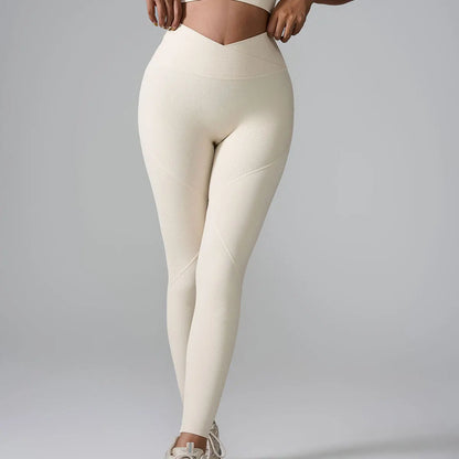 Ctenkevet V-Waisted Sports Pants Women Workout Ribbed Legging Gym Training Yoga Pants Female Casual Tight Pants Outdoor Run