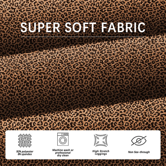 Leopard Print High-Waisted Women's Leggings Super Soft No See through for Yoga Running Workout Push Up Gym Fitness Athletic Wear