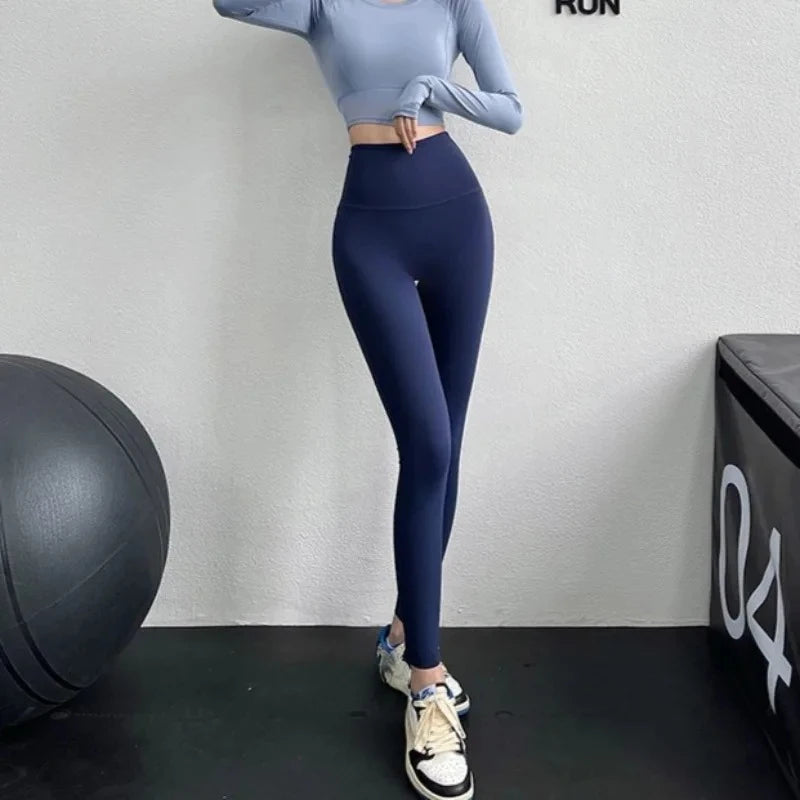 Women Yoga Gym Sports Pants Seamless Leggings Stretchy High Waist Fitness Activewear Pant Physical Exercise Fitness Tight Pants