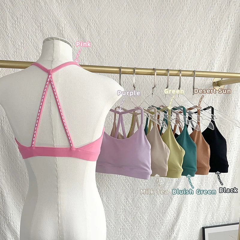 Women's Fitness Sports Bra Sexy Back Gym Crop Top Quick Drying Shockproof Pilates Running Yoga Tank Top👚👍️
