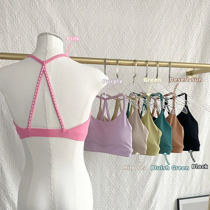 Women's Fitness Sports Bra Sexy Back Gym Crop Top Quick Drying Shockproof Pilates Running Yoga Tank Top👚👍️