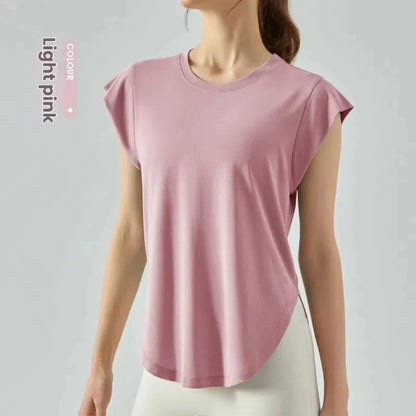 Women's Loose Fit Yoga T-Shirt - Breathable Workout Top for Yoga Running Gym Exercise Fashion Casual Short Sleeve Athletic Tee