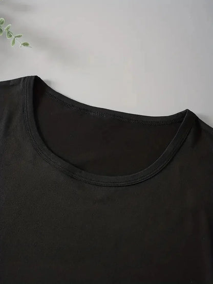Women's Casual Printed Crop Top Athletic Style Short Sleeve Round Neck Gym T-Shirt for Workout & Fitness