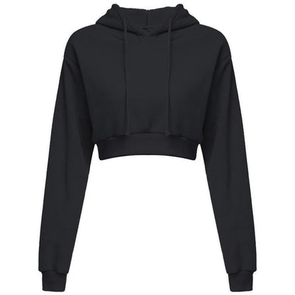 New Fashion Women Hoodie Sweatshirt Short Top Coat Sport Pullover Hooded Tops Female Autumn Winter Clothes Crop Top Hoodie