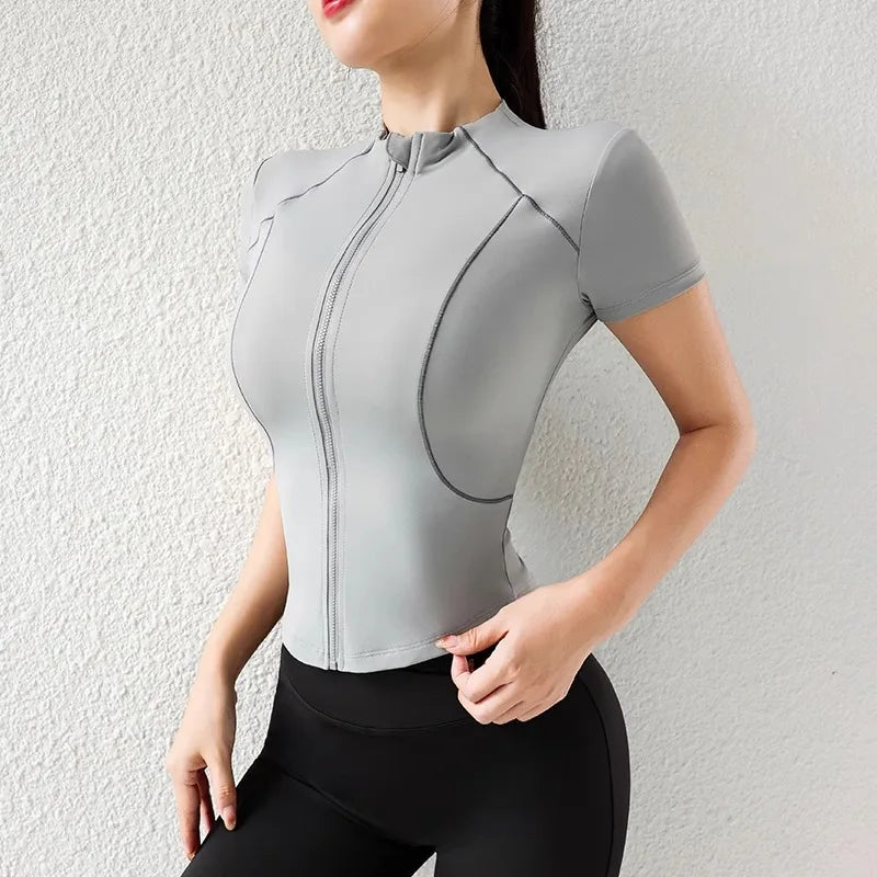 Women's 25 Sense-On™ ZipFit Top: CoolSculpt™ Tech w/UPF30+ for Gym-Yoga-Power® Synergy®